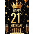 thumbnail image 4 of LUUFILx Glamorous 21st Birthday Banner with Crown Cake Background Decor Party Supplies for Birthday Celebrations Photography Props and Backdrop Decors, 4 of 8