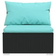 thumbnail image 6 of vidaXL 10 Piece Patio Lounge Set with Cushions Poly Rattan Black, 6 of 12