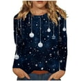 thumbnail image 2 of Holiday Gifts! Titcea Christmas Tops for Women 2024 Long Sleeve Crewneck Fashion Xmas Print Cute Pullover Sweaters 2024 Loose Comfort Lightweight Casual Tops, 2 of 5