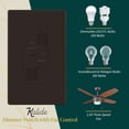 thumbnail image 4 of TOPGREENER Kalide Dimmer, 3-Speed Fan Control, Light and Fan Combination Switch, Single Pole, 2.5A, 200W LED/CFL, Neutral Wire Not Required, Brown, 4 of 6