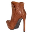 thumbnail image 3 of Wild Rose BE79 Women Leatherette Pointy Toe Quilted Stiletto Heel Ankle Bootie, 3 of 5