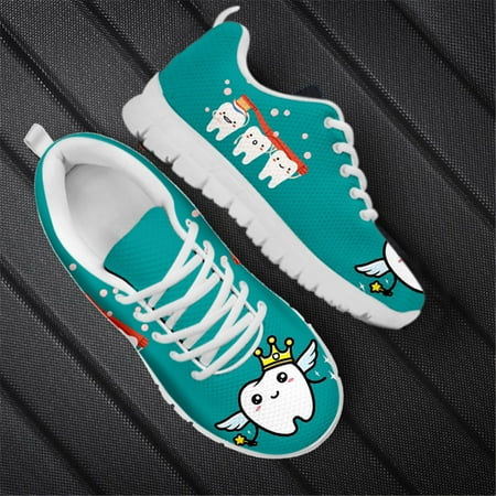 

Running Jogging Shoes for Women Flat Ladies Sneakers Cute Cartoon Tooth Dentist Print Designer Breathable Female Casual Footwear