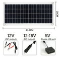 thumbnail image 2 of Mistaha 20W Kit de Panneau Solaire Simple 12V USB avec 100A Contrôleur Cellules Solaires Poly, 2 of 7