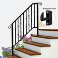 thumbnail image 4 of UBesGoo 3 or 4 Steps Handrail for Outdoors& Indoors, Matte Black, Galvanized Iron Handrail, 600lbs Weight Capacity, 4 of 13