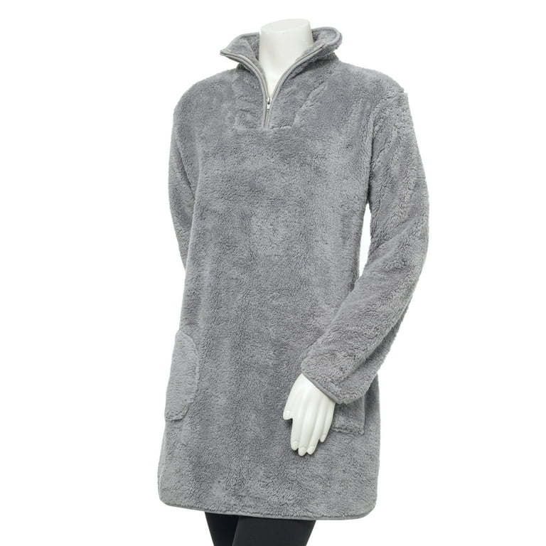 Cozy Plush Pullover Tunics Gray XL