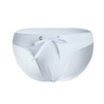 thumbnail image 2 of SGFCWSX Men's Solid Drawstring Swim Briefs in Quick-Dry Fabric** White XL, 2 of 8