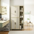 Vastcury 70.87" Tall Accent Storage with 4 Rattan Doors