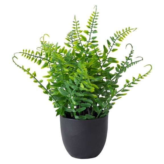 Fake Potted Plants, Mini Artificial Potted Plant with Black Pot, Small Fake Green Plants, Fake Eucalyptus Potted Plant with Plastic Pot, for Home Office Desk Bathroom Farmhouse Room Decor