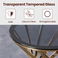 thumbnail image 5 of KEIVVAKN Glass End Tables Gold Coffee Table Center Table in Living Room Furniture Round Stainless Steel Frame, 5 of 8