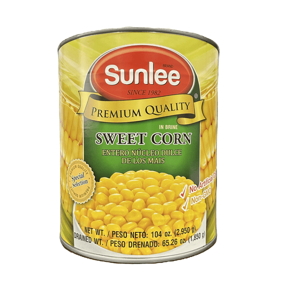 Sunlee Canned Whole Kernel Sweet Corn - 104oz (6.5Lbs)