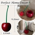 thumbnail image 6 of Cherry Toilet Brush & Holder Set, Cute Long Handle Bathroom Brush for Cherry Theme Decor, 1 Brush 1 Holder, 6 of 8