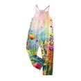 thumbnail image 4 of gljltg Girls Casual Jumpsuits Spaghetti Strap Sleeveless Loose Romper Long Pants with Pockets Kids Clothes, 4 of 6