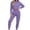 Purple, variant on 2 Piece Women's Tracksuit Crewneck Long Sleeve Cropped Tops Elastic Waist Jogger Pants Fall Workout Running Sets S-3XL