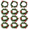 thumbnail image 1 of Saktopdeco Servilleteros navideños Servilletero navideño Corona de Velas de Bayas de Acebo para Decoraciones de Mesa de Banquete Juego de 12, 1 of 3