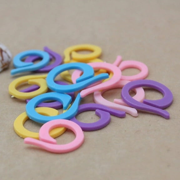 OUNONA 120Pcs Crochet Locking Stitch Makers Assorted Color Large Outer Diameter 20Mm For Knitters