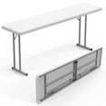 thumbnail image 1 of Ktaxon Table Pliante 6 Pieds, Table Étroite en Plastique Portable avec Poignée, pour Usage Intérieur Extérieur, Blanc, 1 of 6