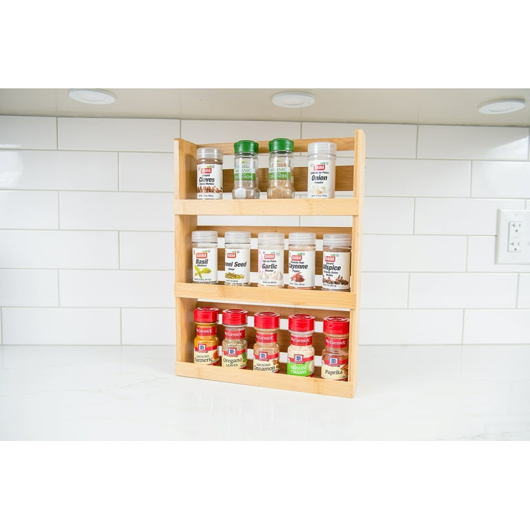 Lipper Bamboo Kitchen Organizer, 3-Tier Spice Rack,