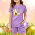 thumbnail image 2 of CAIXIA Summer Sets For Girls Easter Holiday Printed Short Sleeve Top and Shorts Pajama Set for Kids Girls and Boys Outfit,11-12 Years, 2 of 4