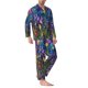 thumbnail image 2 of Fotbe Cosmic Purple Irises Pijama de Hombre con Estampado de Manga Larga, Conjunto de 2 Piezas, Ropa de Dormir Suave y Cómoda con Bolsillos-Medium, 2 of 7