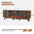 thumbnail image 3 of LazySunsets Mid Century Modern Fireplace TV Stand with 40 Inch Electric Fireplace LED Lights Fits TVs up to 80 Inch Wood Media Console with Slatted Sliding Doors for Living Room,Brown, 3 of 8