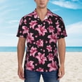 thumbnail image 4 of Daiia Lilies Flowers Hawaiian Shirt for Men Gentle Cotton Regular Short Sleeve Casual-XX-Large, 4 of 9