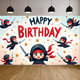 thumbnail image 7 of Ninja Theme Birthday Banner Cartoon Character Kids Party Decor for Children Celebration Birthday Party Indoor Event, 7 of 7
