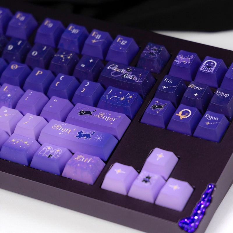 Starry Night Cloister Theme Keycap Set 139Keys PBT Custom Blue Keyboard Cap Cherry Profile KeyCap for Mechanical Keyboard Gift