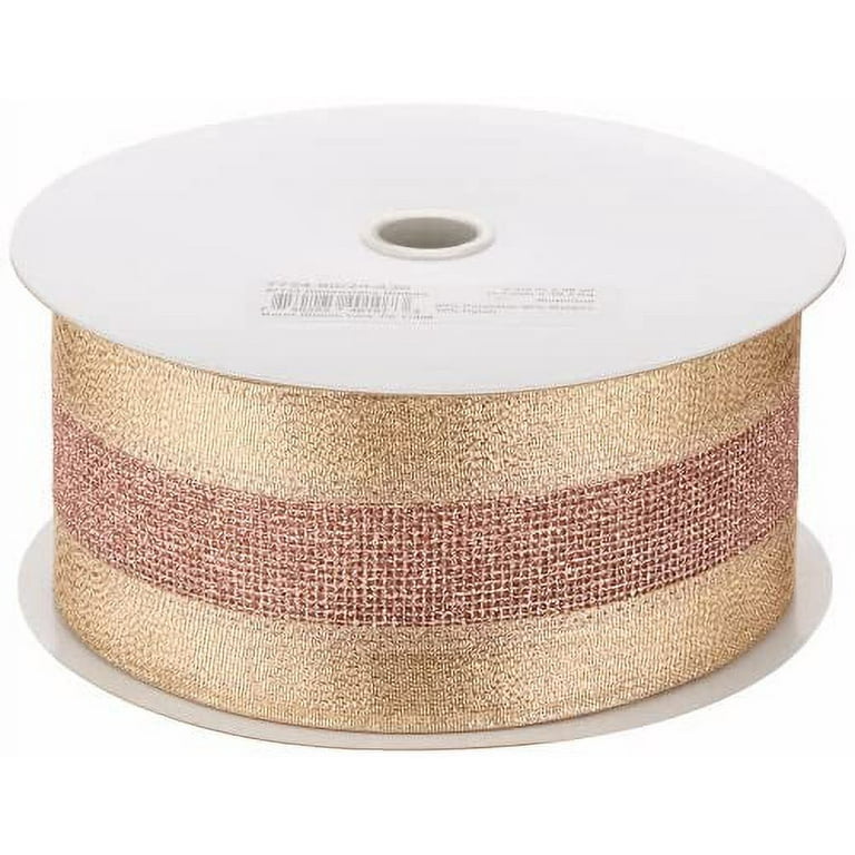 Wired Metallic Gold ribbon with Black and Gold Glitter Diamonds Num.40 – 2  1/2″ – Mum Supplies.com