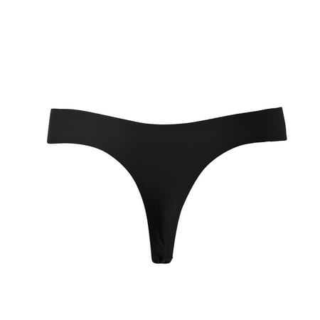 GHSOHS Womens Underwear Thongs Pack Briefs No Panty Line Underwear Solid Sexy Low Waisted Casual Sports Fitness Underwear Cotton Crotch Seamless Underpants Black Panty Tummy Control Underwear L