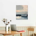 thumbnail image 3 of JEUXUS Large Framed Canvas Wall Art, Minimalist Abstract Modern Artwork Wall Decor, Orange Blue Gray Canvas Wall Art for Living Room Home Office 12x16 in, 3 of 5