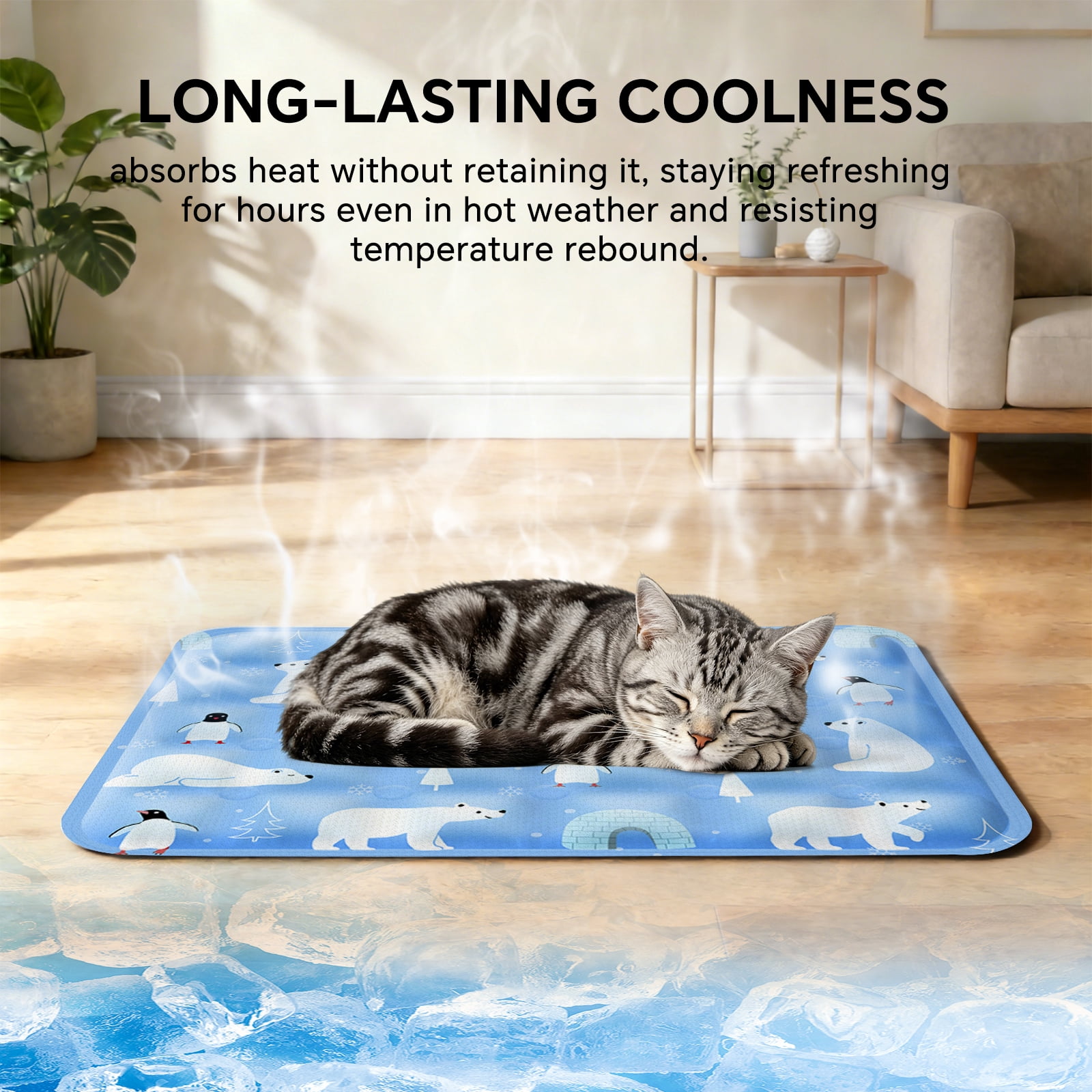 Pet Cooling Mat, Instant Cool Gel Pad for Dogs & Cats, Summer Instant Chill No Refrigeration, Portable Reusable Sleeping Bed (60*90cm/23.62*35.43in)