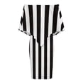 thumbnail image 4 of Black And White Vertical Women's Off The Shoulder Ruffles Summer Wedding Guest Loose Casual Party Beach Dress, 4 of 9