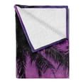 thumbnail image 2 of Tropical Soft Flannel Fleece Throw Blanket, Palm Tree Silhouette on Beach at Sunset Summertime Travel Destination, Cozy Plush for Indoor and Outdoor Use, 50" x 60", Purple Orange Black, by Ambesonne, 2 of 5