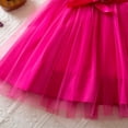 thumbnail image 3 of Girls Sleeveless Party Dress with Tulle Skirt & 3D Flowers for Wedding Birthday Easter Holiday Hot Pink,Size 6-7 T, 3 of 9