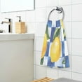 thumbnail image 3 of Yayeee 2 Pack Hand Towels for Bathroom 100% Cotton 16" x 28" Kitchen Towel, Lemon Checkered, 3 of 7