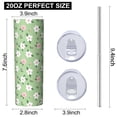 thumbnail image 3 of Pioneer Flower Floral Print Pattern 20oz Skinny Tumbler with Straw & Lid, Double Wall Vacuum Insulated Cup, Leak-Proof, Cup Holder Friendly, Hot 6H Cold 12H, 3 of 6