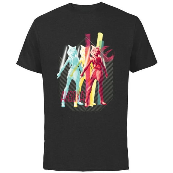 Star Wars The Clone Wars Ahsoka Tano Pop Art Repeat - Short Sleeve Cotton T-Shirt for Adults - Customized-Black