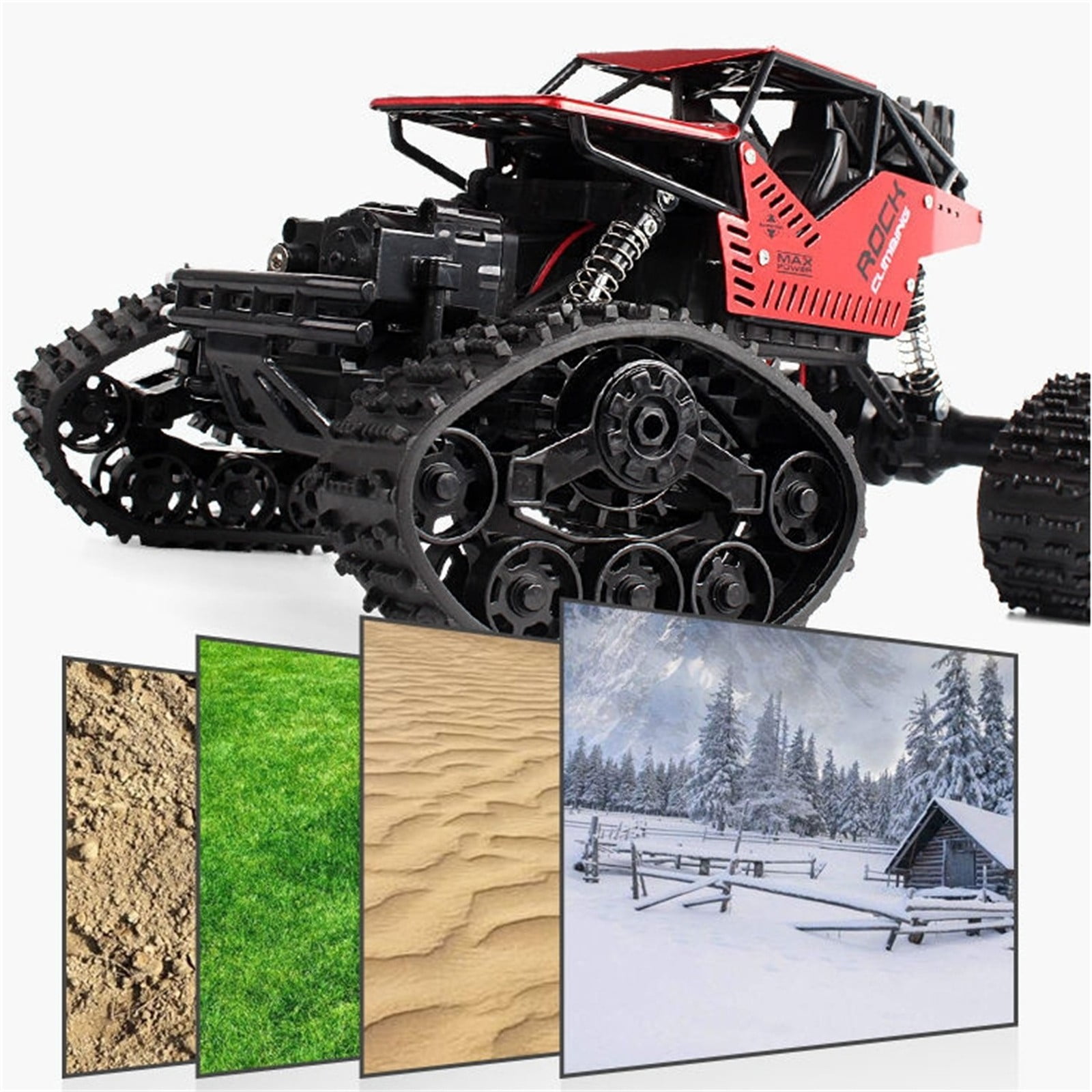 2.4G Tracked off-Road Remote Control Car 360° Rotation Stunt Rc Car with Changeable Tires Fall-Proof and Crash-Proof Rc Vehicle 4Wd All-Terrain Climbing Rc Buggy Gifts for Age 3+(Red)