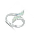 thumbnail image 4 of CHOOSE YOUR COLOR White Simulated Opal Crescent Moon Wrap Ring .925 Sterling Silver Band CZ Female Size 8, 4 of 4