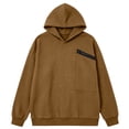 thumbnail image 4 of Tqcoqu Women's Hooded Sweatshirt with Zip Chest Pocket,Drop Shoulder Long Sleeve Casual Pullover Tops,2026 Fall Winter Trendy Clothes,Brown Women's S-XXXL, 4 of 6