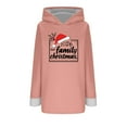 thumbnail image 4 of Christmas Pajamas Womens Sherpa Lined Hoodies Xmas Graphic Pjs Merry Christmas Fashion Letter Print Hooded Sweatshirts Soft Cozy Loungewear Top, 4 of 6