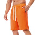 thumbnail image 4 of Cmfcve Men's Summer Pant Solid Color Straight Sports Shorts Pockets Elastic Waist Knee Pants, 4 of 8