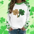 thumbnail image 2 of Funny St Patricks Day Shirt Women Four Leaf Clover Heart Print Shirts Crewneck Long Sleeve Pullover Green Party Tops St Patricks Sweatshirt, 2 of 5