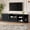 Black, variant on Atumcto 67" Fluted TV Stand for TVs up to 75", Mid-Century Modern Media Console with Cable Management, Sliding Tambour Doors & Drawer, Curved Edges, Black