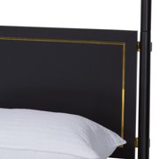 Baxton Studio Four-Poster Art-Deco Platform Bed, King, Black