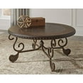 thumbnail image 2 of Ashley Furniture Table Basse Ronde Effilochée en Brun Foncé, 2 of 5