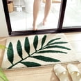 thumbnail image 4 of Bearachild Alfombra de baño rectangular de poliéster con absorción de agua, alfombra antideslizante con hojas de plantas, alfombrilla para puerta de Suministros de limpieza para el hogar Tipo 1 Bearachild HA067268-01, 4 of 6