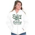 thumbnail image 3 of Angler Fishing Humor Easy Hard Catch Zip Up Hoodie Men's Women's Brisco Brands L, 3 of 6