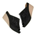 thumbnail image 6 of JUNWELL Denim Platform Wedges Women Espadrille Wedges Sandals with Knotty Bow Detail, 6 of 6