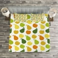 thumbnail image 3 of Ambesonne Fruits Quilted Bedspread Set 3 Pcs, Apple Pears Fresh Garden, Queen Size, Hunter Green and Yellow, 3 of 3